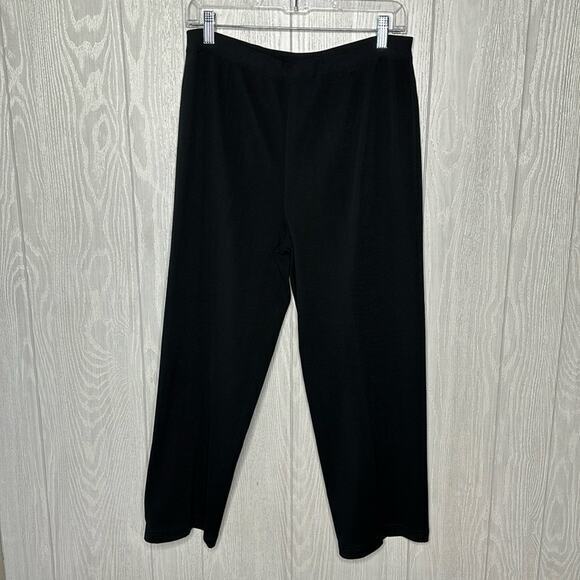 Ming Wang Long Black Dress Pant‎ Elastic Waist Size Medium - Picture 1 of 5